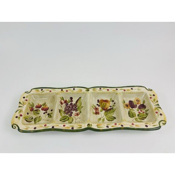 “La Toscana" Pattern Divided Platter PAMELA GLADDING - Picture 9 of 9